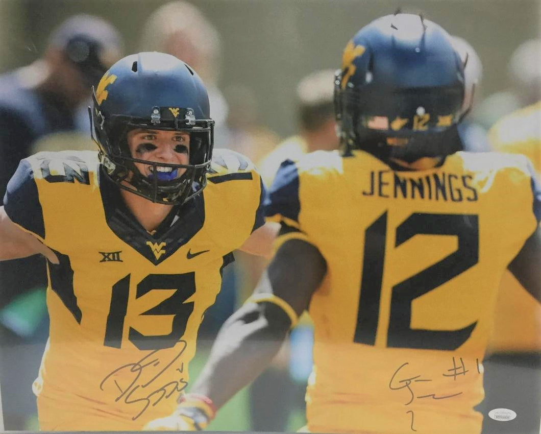 David Sills V & Gary Jennings West Virginia Mountaineers Dual Signed 16x20 Photo