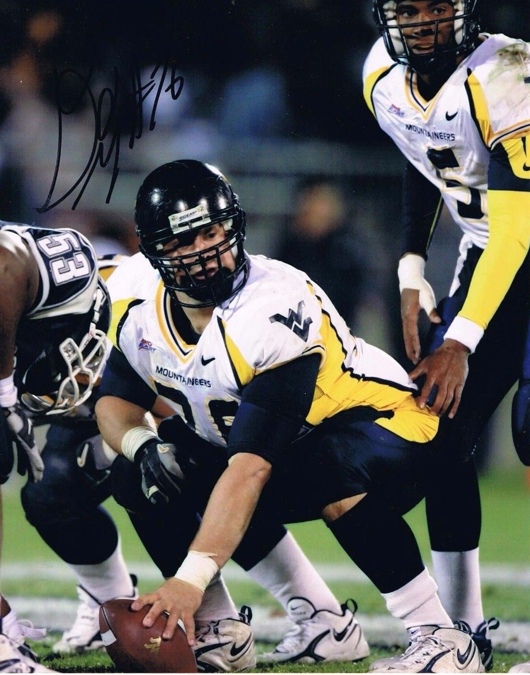 wvu football, dan mozes autograph