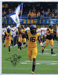 Terrell Chestnut West Virginia Mountaineers Signed 8x10 w/ WV State Flag