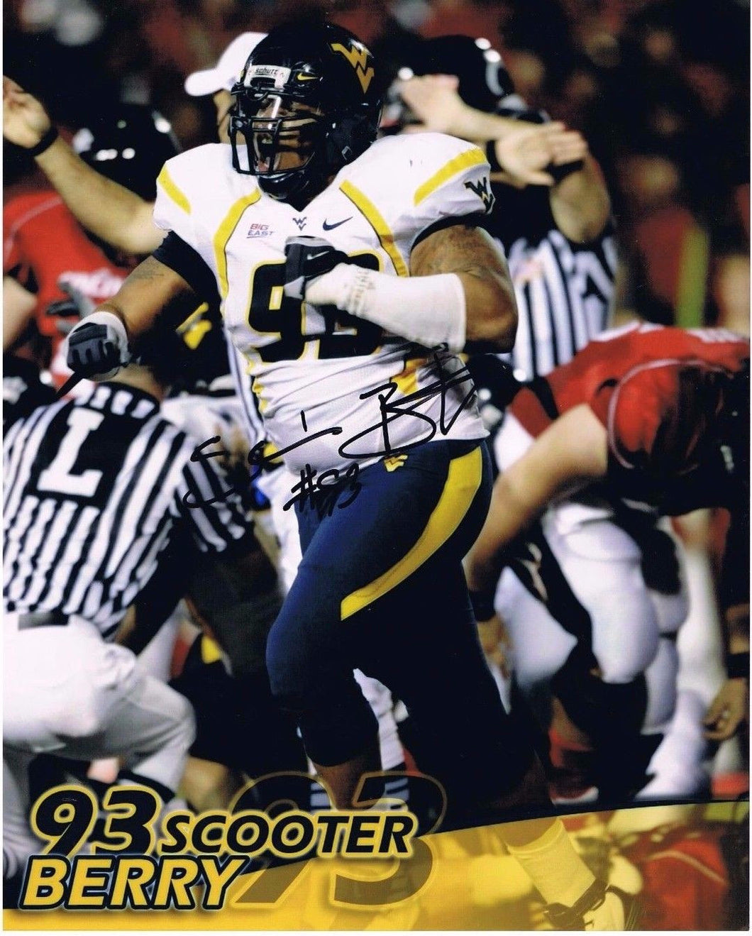 Scooter Berry West Virginia Mountaineers Signed 8x10 Photo