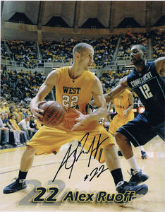 wvu basketball, alex ruoff autograph