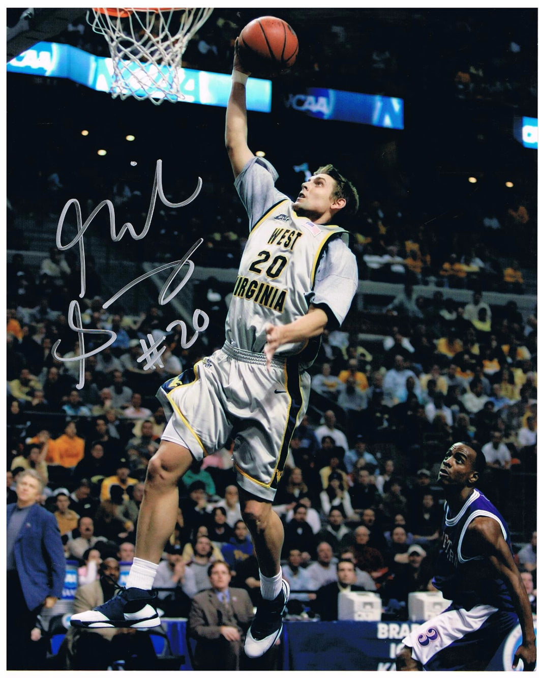 wvu basketball, mike gansey autograph