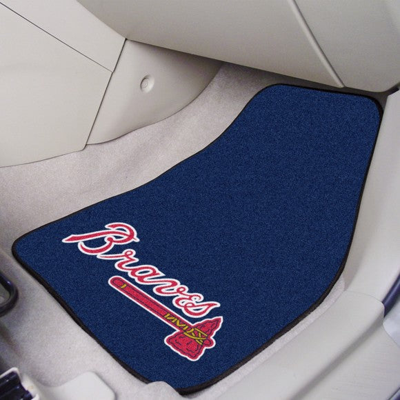 Atlanta Braves Tomahawk 2-piece Carpet Car Mats 