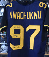 wvu football, noble nwachukwu autograph