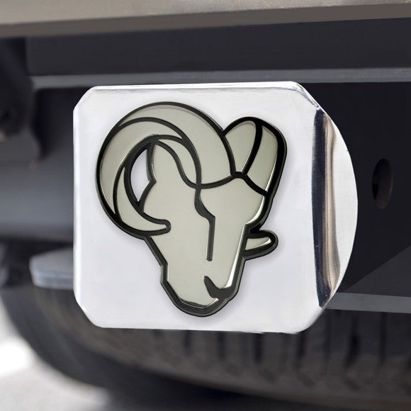 Los Angeles Rams Chrome Emblem on Chrome Hitch Cover