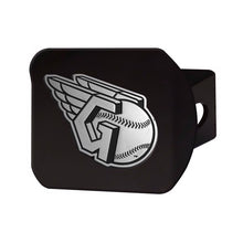 Cleveland Guardians Chrome Emblem On Black Hitch Cover