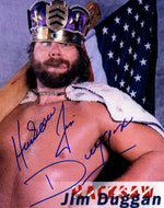 hacksaw jim duggan autograph, wwe, wwf