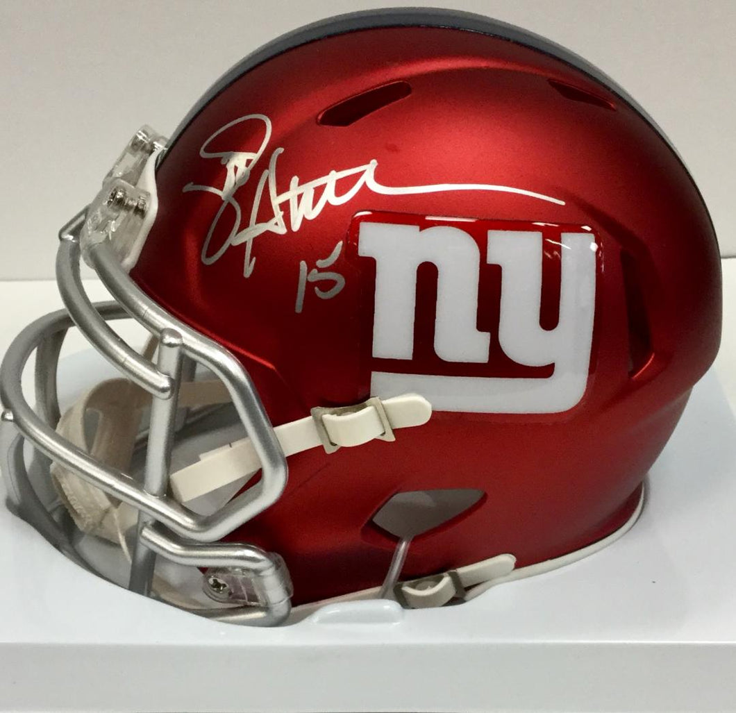 Jeff Hostetler New York Giants Signed Giants Blaze Mini Helmet