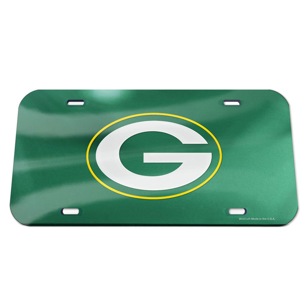 Green Bay Packers Green Chrome Acrylic License Plate