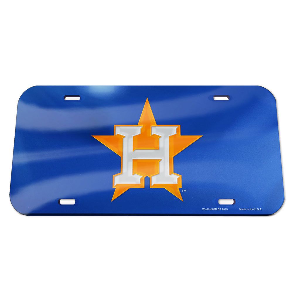 Houston Astros Blue Chrome Acrylic License Plate