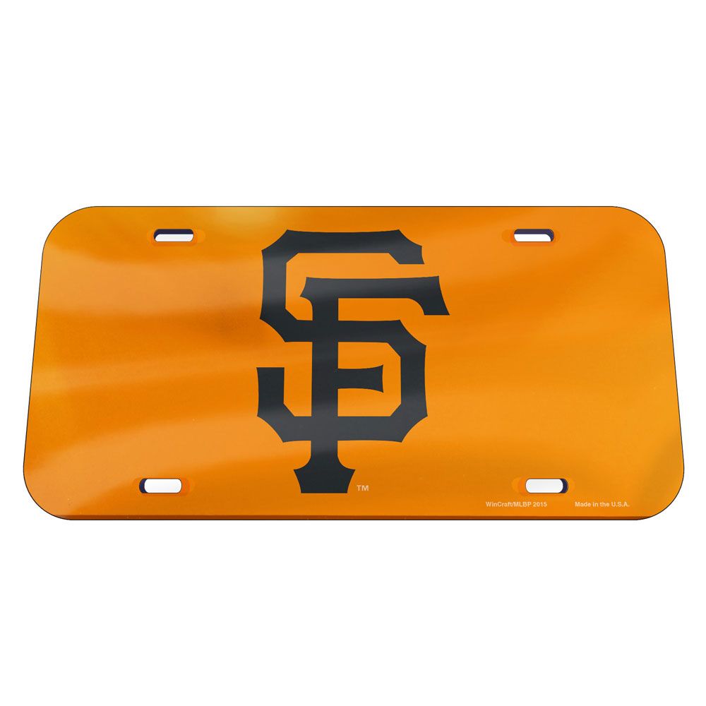 San Francisco Giants Orange Chrome Acrylic License Plate
