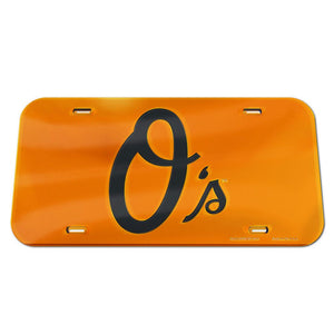 Baltimore Orioles Orange Chrome Acrylic License Plate