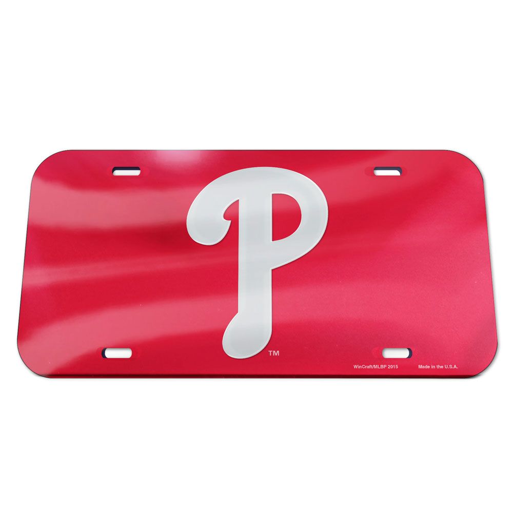 Philadelphia Phillies Red Chrome Acrylic License Plate