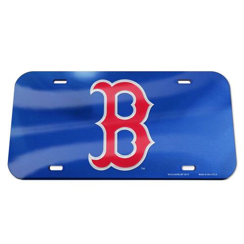 Boston Red Sox Blue Chrome Acrylic License Plate