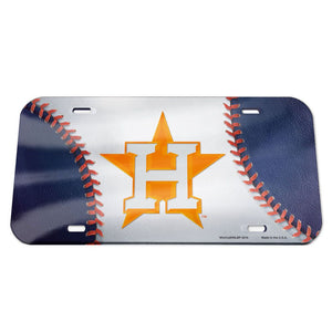 Houston Astros Baseball Chrome Acrylic License Plate