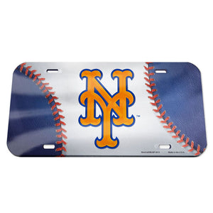 New York Mets  Chrome Baseball Acrylic License Plate