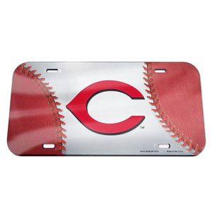 Cincinnati Reds Baseball Chrome Acrylic License Plate
