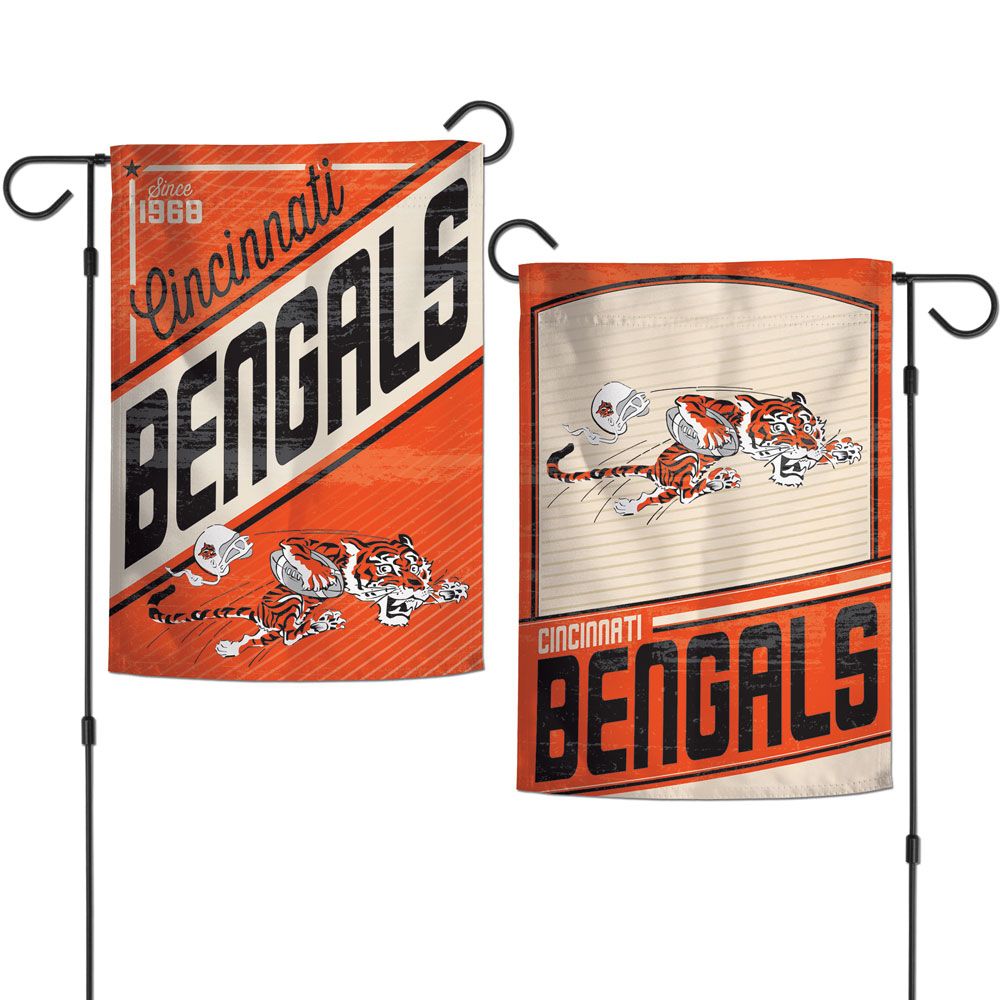 Cincinnati Bengals Throwback Logo 2-Sided Garden Flag - 12'' x 18''