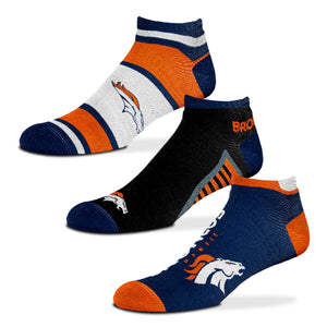 Denver Broncos No Show Ankle Socks 3 Pack