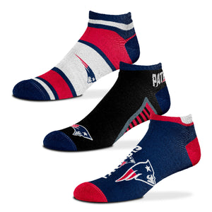 New England Patriots No Show Ankle Socks 3 Pack