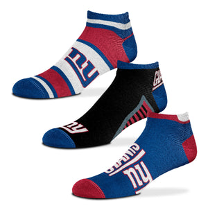 New York Giants No Show Ankle Socks 3 Pack