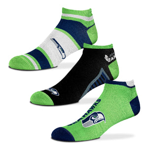 Seattle Seahawks No Show Ankle Socks 3 Pack