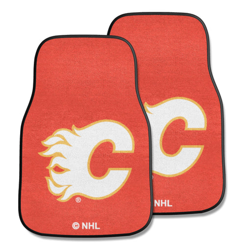 Calgary Flames 2-Piece Carpet Car Mats - 18