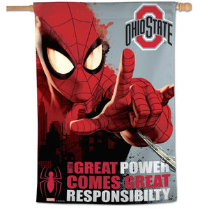 Ohio State Buckeyes Spiderman Vertical Flag - 28"x40"