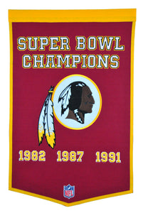 Washington Redskins Dynasty Champions Wool Banners - 24"x36"
