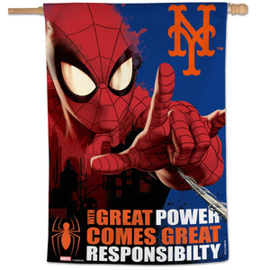 New York Mets Spiderman Vertical Flag - 28"x40"