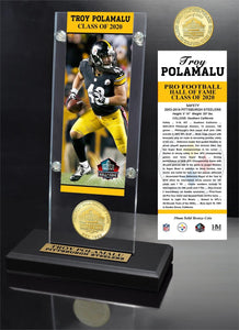 Troy Polamalu Pittsburgh Steelers 2020 HOF Bronze Coin Ticket Acrylic