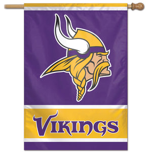 Minnesota Vikings Wordmark Vertical Flag - 28"x40"