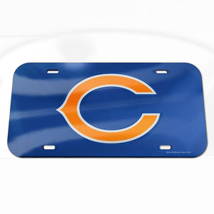 Chicago Bears Blue Chrome Acrylic License Plate
