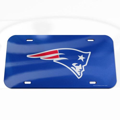 New England Patriots Blue Chrome Acrylic License Plate