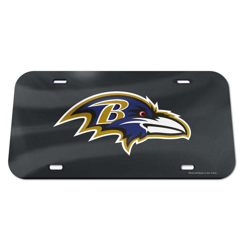 Baltimore Ravens Black Chrome Acrylic License Plate