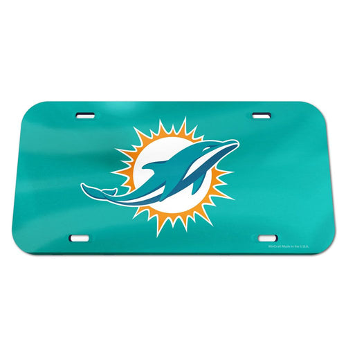 Miami Dolphins Teal Chrome Acrylic License Plate