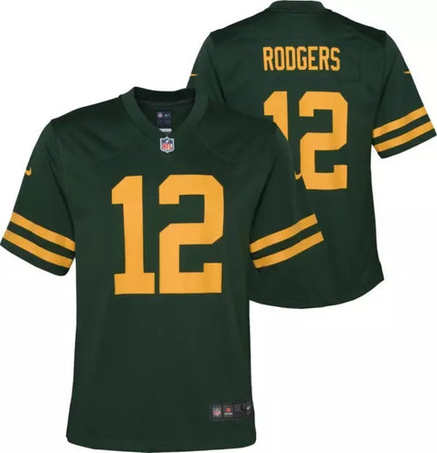 Aaron Rodgers Green Bay Packers Alternate #12 Youth Game Player Jersey