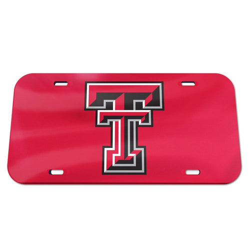 Texas Tech Red Chrome Acrylic License Plate