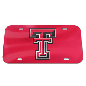 Texas Tech Red Chrome Acrylic License Plate