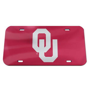 Oklahoma Sooners Red Chrome Acrylic License Plate