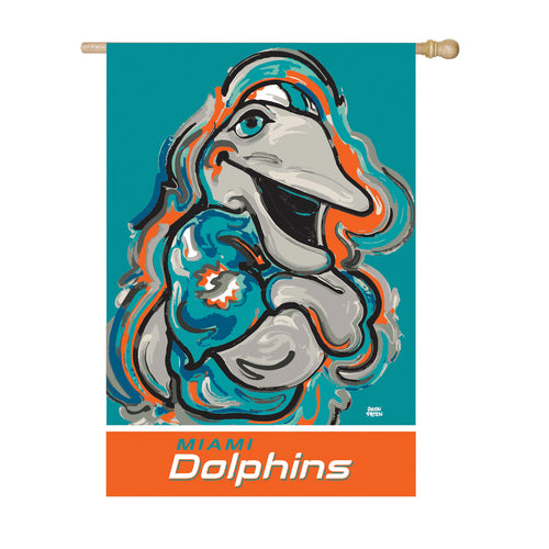 Miami Dolphins Mascot House Flag
