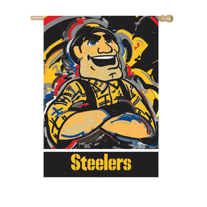 Pittsburgh Steelers Mascot House Flag