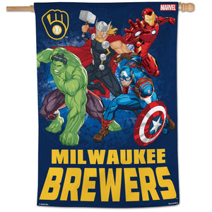 Milwaukee Brewers Marvel's Avengers Vertical Flag