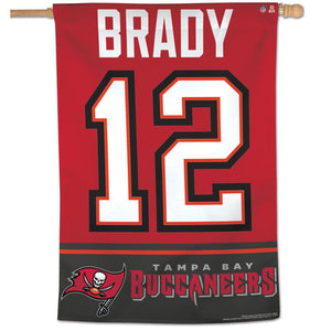Tom Brady Tampa Bay Buccaneers #12 Jersey Vertical Flag