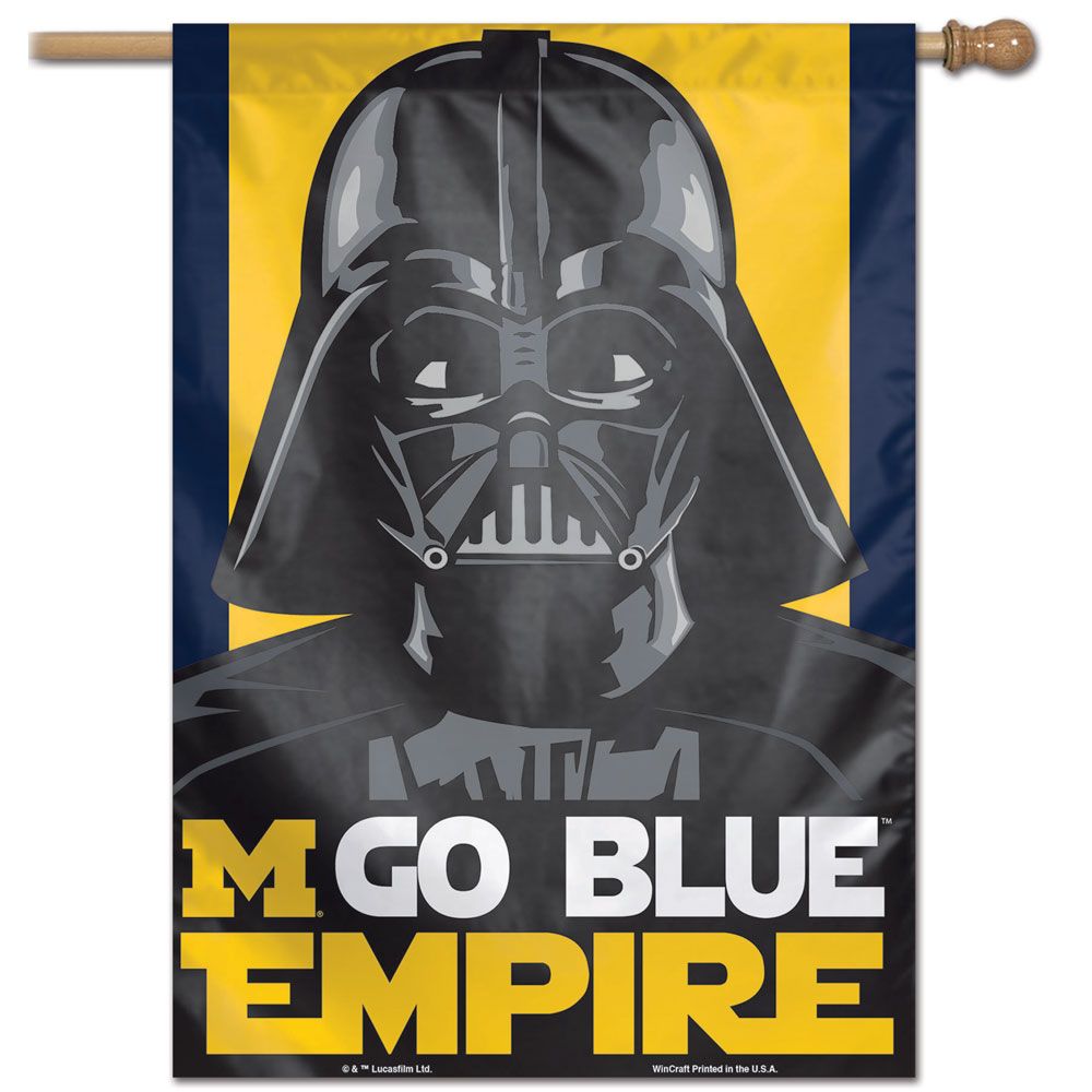 Michigan Wolverines Star Wars Darth Vader Vertical Flag - 28