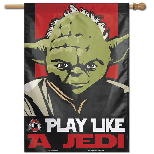 Ohio State Buckeyes Star Wars Yoda Vertical Flag - 28