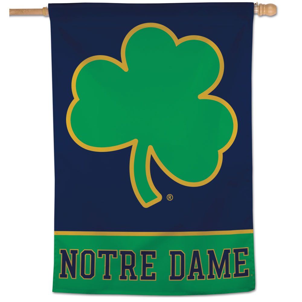Notre Dame Fighting Irish Shamrock Vertical Flag - 28