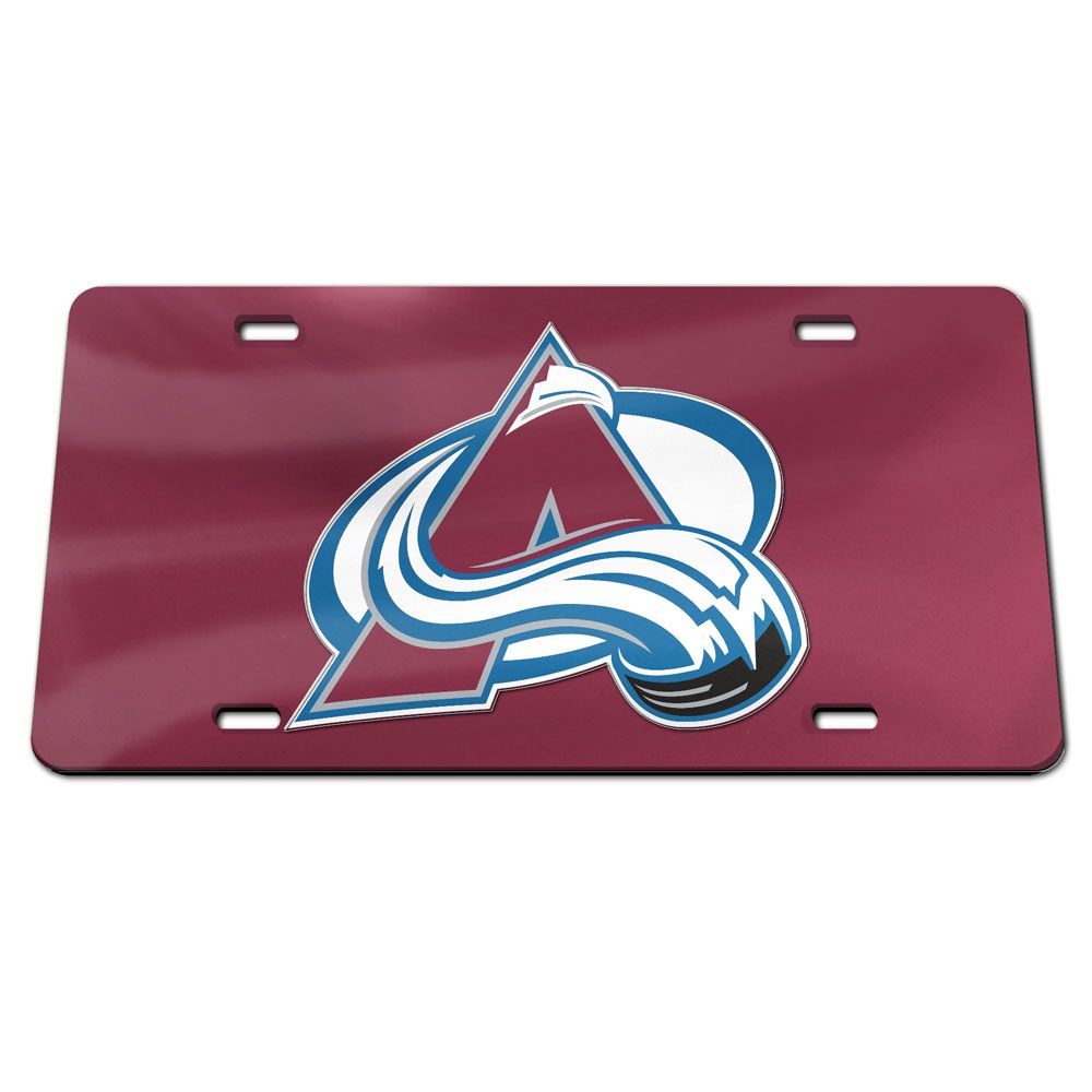 Colorado Avalanche Burgundy Chrome Acrylic License Plate