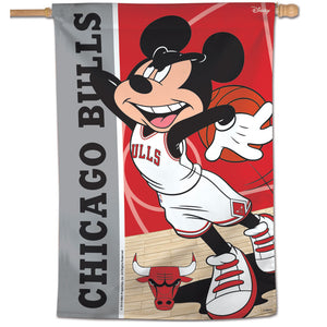 Chicago Bulls Mickey Mouse Vertical Flag 28"x40"               