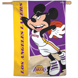 Los Angeles Lakers Mickey Mouse Vertical Flag 28"x40"                                      
